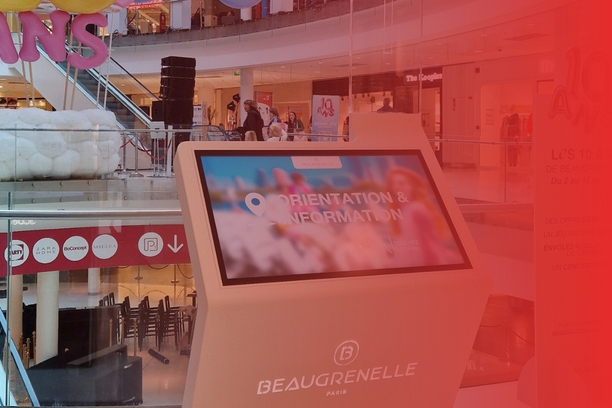 ViaDirect interactive wayfinding kiosk at Beaugrenelle shopping center in Paris